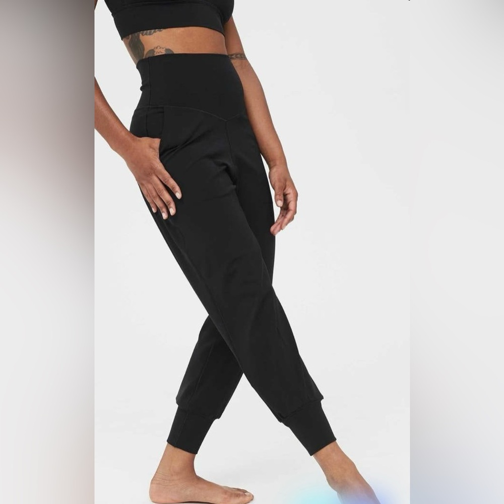 Aerie Offline Black Hi Rise Jogger Pants, Sz S (Inseam 26.5”)